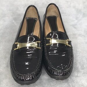 Vaneli Brown Shimmer Leather Driving Loafer Womens Size 7.5 A